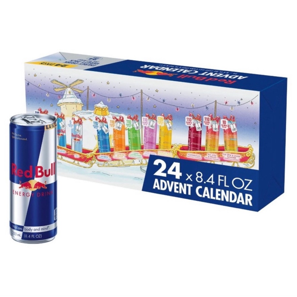 Red Bull Advent Calendar with Assorted Energy Drink Colors